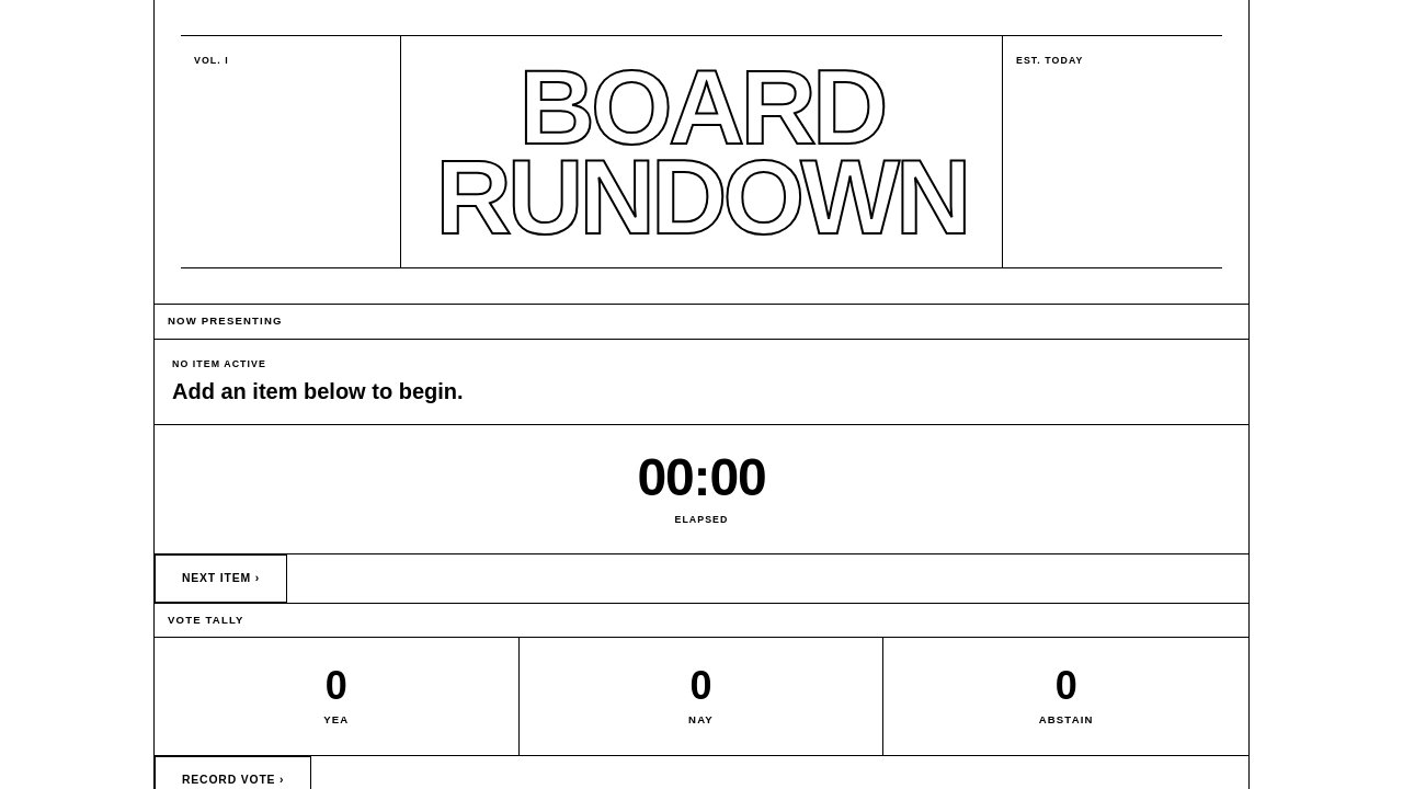 board-rundown